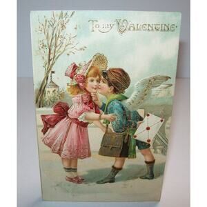 Valentines Day Postcard Angel Boy With Wings 6217 6221 Embossed German